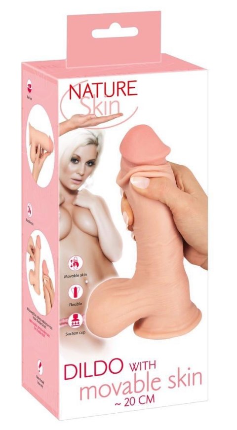 Dildo Nature Skin z ruchomą skórą 20 cm