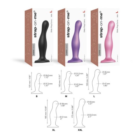 DILDO plug, korek analny CURVY METALLIC SUGAR PINK- S