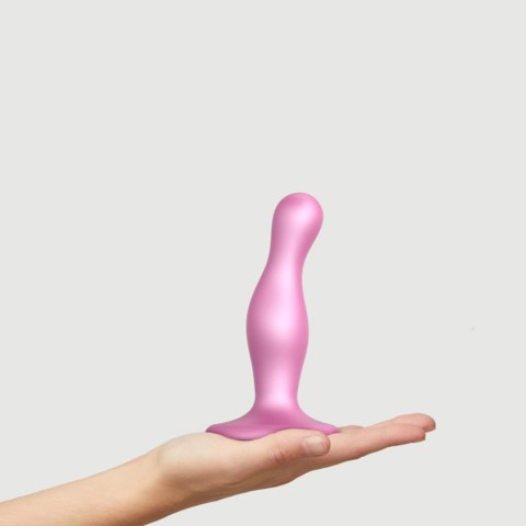 DILDO plug, korek analny CURVY METALLIC SUGAR PINK- S