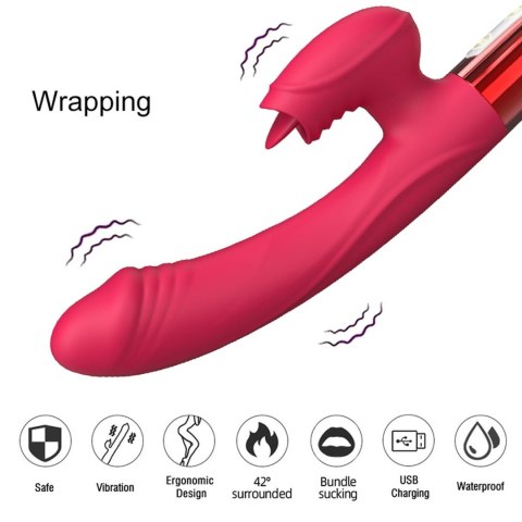 Wibrator-Silicone wibrator USB, 20 vibration modes, Heating