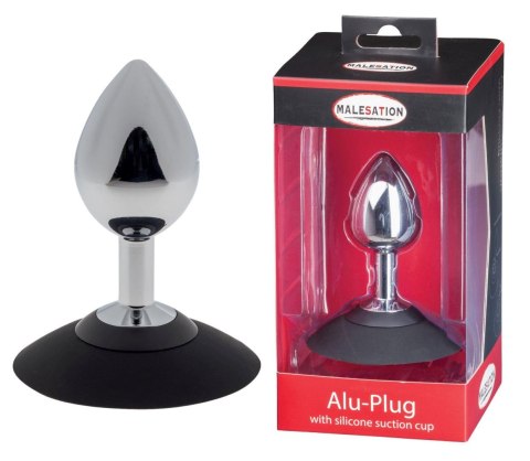 MALESATION Alu-Plug, korek analny with suction cup medium, chrome