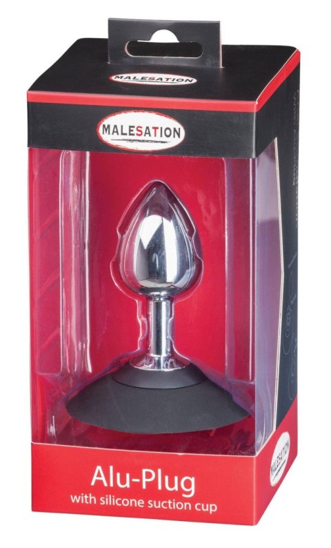 MALESATION Alu-Plug, korek analny with suction cup medium, chrome