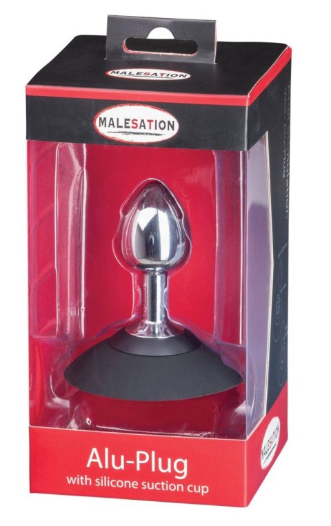 MALESATION Alu-Plug, korek analny with suction cup small, chrome