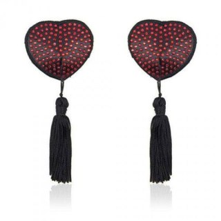 Bielizna Dzień Kobiet-Heart shine nipples tassels (rosso)