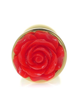 Plug, korek analny, Korek analny-Jewellery Gold plug, korek analny ROSE- Red