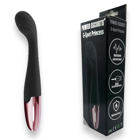 Power Escorts - Black - Wibrator do punktu G, G Spot Princess Black - 28 Cm / 7 Inch Silicone Wibrator do punktu G, G Spot wibrator