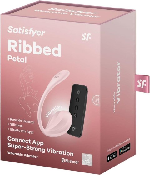 Jajeczko do zabaw na odległość, sterowane smartfonem, sex Ribbed Petal rose Connect App