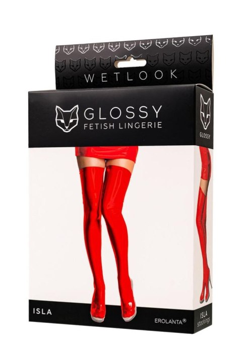 Wetlook Erotyczna bielizna Glossy sexy Isla stockings - red M